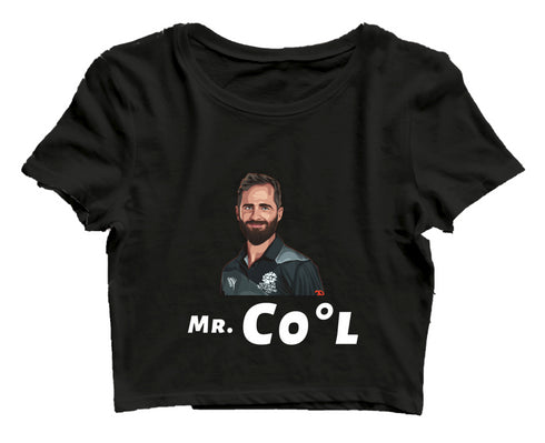 Quirkipedia Mr. Cool - Kane Williamson Cricket     Womens Crop Tops